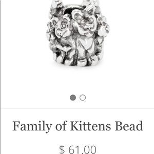 Trollbeads sterling silver Family of Kittens